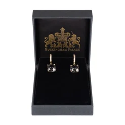 Black Square Crystal Earrings