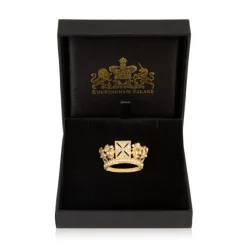 Gold Diadem Crown Brooch