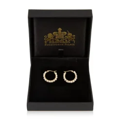 White Pearl Hoop Earrings